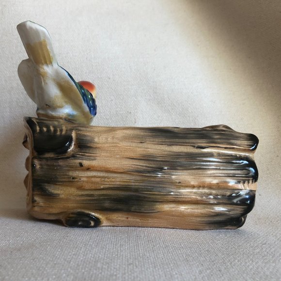 Vintage Planter Bird on a Log 1950's - Picture 5 of 6
